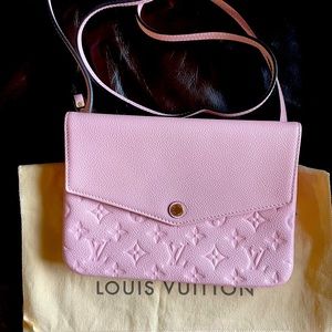 Louis Vuitton Rose Ballerine Empreinte Leather Twice Crossbody Bag